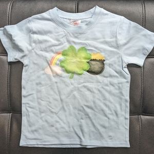 Boutique Stitchy Fish White clover rainbow St Patrick Tee - Sz. 4T